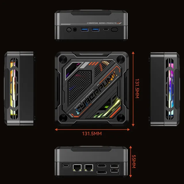 MINI PC AMD R7-7840HS 2*LAN i226 RTL8852BE NVME DDR5 WiFi6 HD*1 DP1.4 WIN10/11 Ubuntu Linx Gaming Industrial computer 1