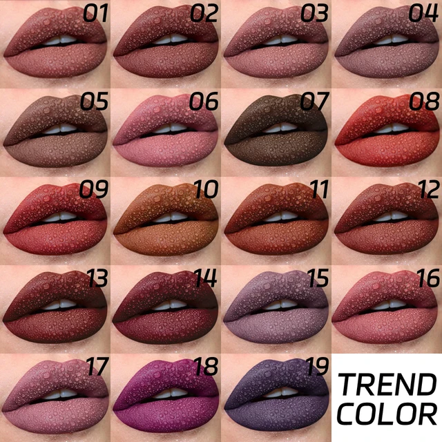 1PC Dark Brown Matte Velvet Lip Gloss Waterproof Liquid Lipstick Nude Brown Lips Korean Makeup for Lip Tint Lip Glaze Cosmetics
