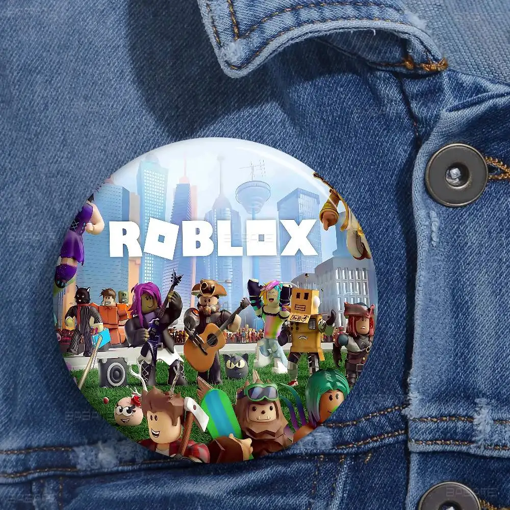 Roblox-Inspired Creative Slogan Button Pins - Trendy Fashion Brooches & Backpack Decorations