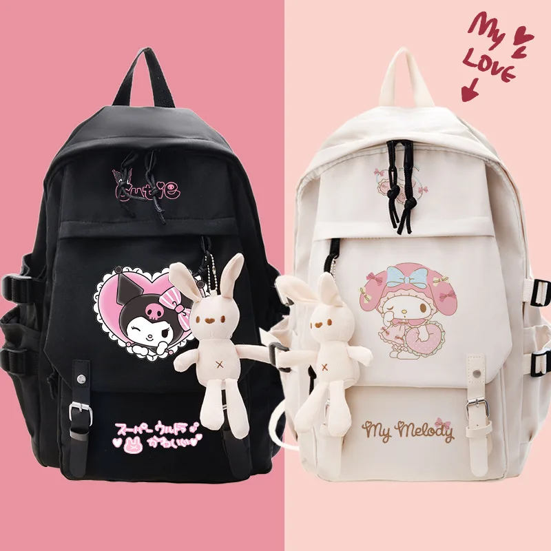 

Kuromi Mymelody Peripheral Backpack Female Japanese Cute Primary School Students Junior High School Large-capacity School Bag