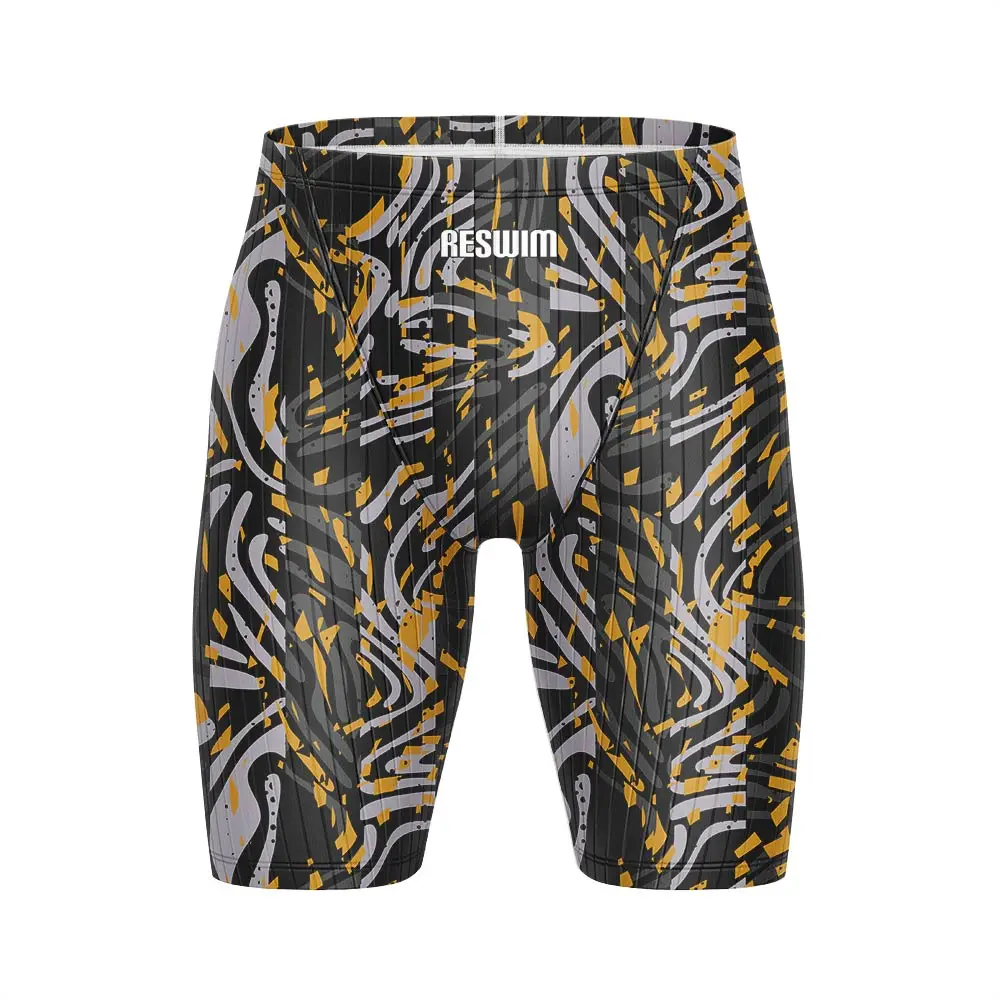 

Men's Print Swim Jammer Swimsuit Short Athletic Practice Swimwear Beach Tights Shorts Lycra Swimming Trunks Surfing Diving Pants