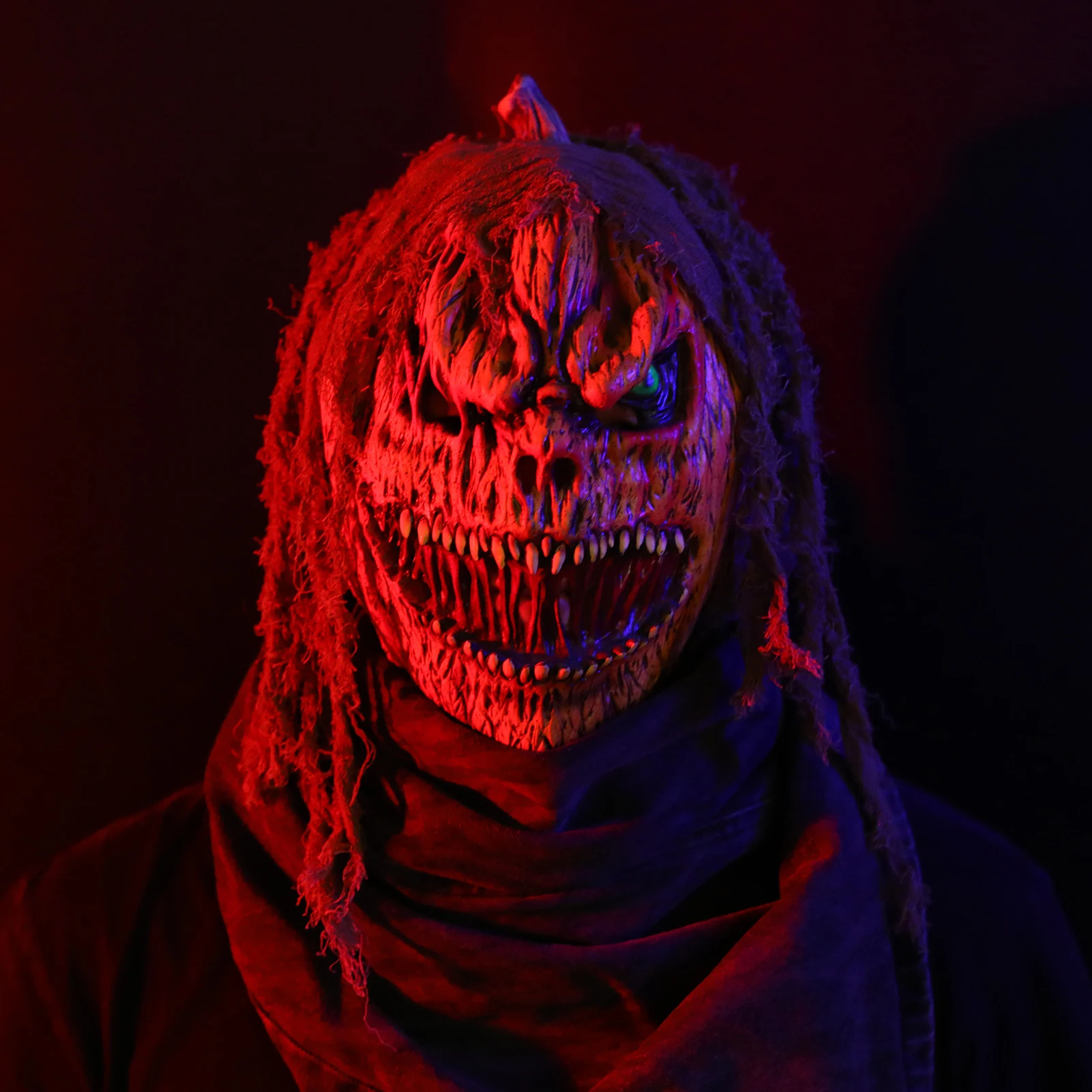 2026 Halloween-Maske: Furchterregende Kürbis-Geistermaske aus Latex, Realistische Gruselige Blutige Geistermaske für Halloween-Party-Dekoration