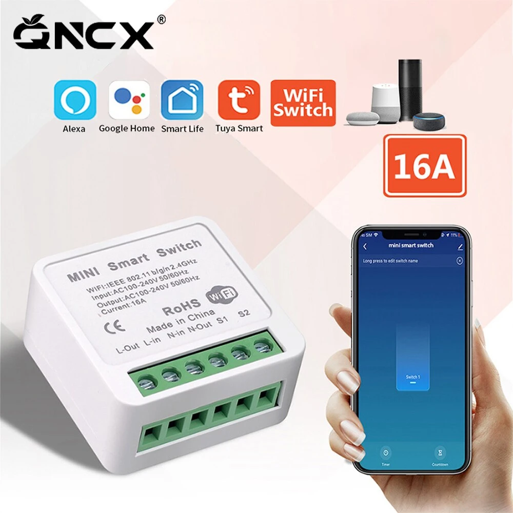 Interruttore 2 canali switch Wireless per controllo remoto luci domotica con Alexa Google home smartphone SONOFF MINI R3