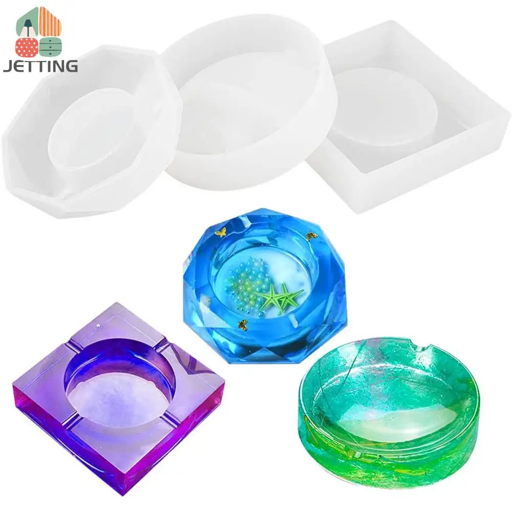 Silicone mold square round ashtray resin tray for making DIY art crafts home decoration