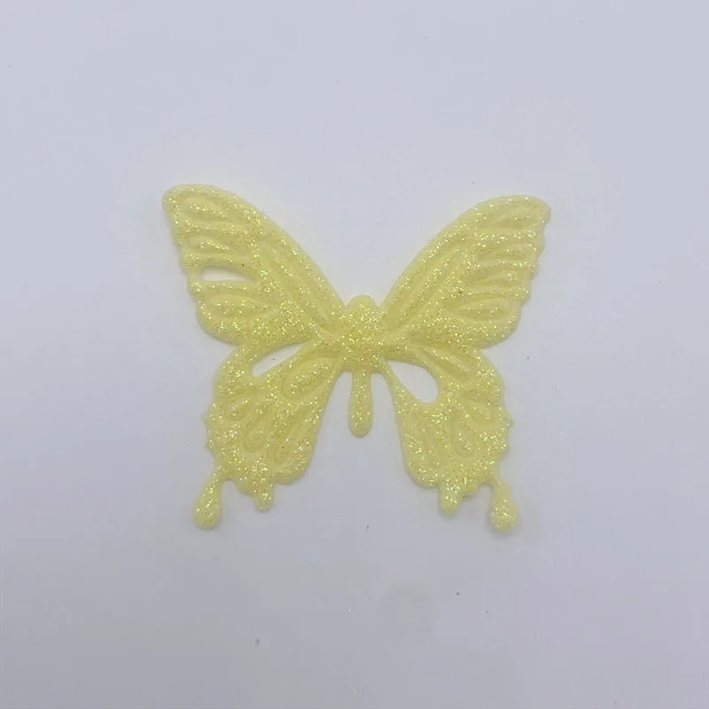 36 Stück 5 x 4,5 cm glänzende Schmetterlingsapplikationen, handgefertigte Haarspangen-Accessoires und dekorative Stoffaccessoires – Detail 4