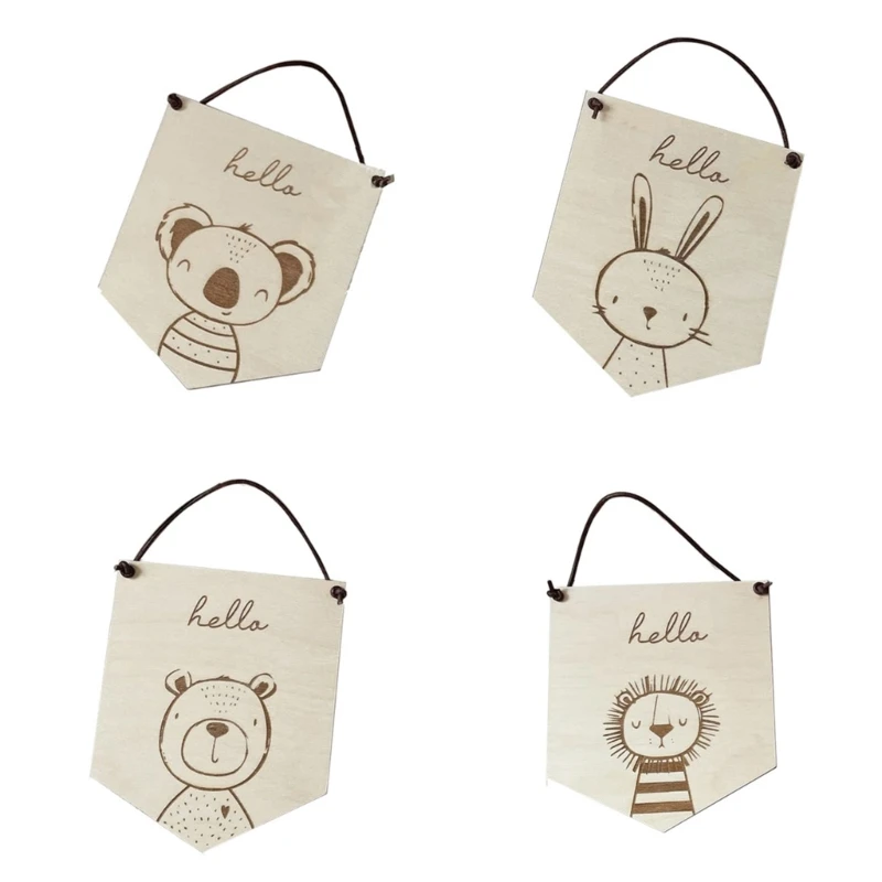 

Wooden Animal Decoration Cartoon Animal Wall Decor for Baby Photo