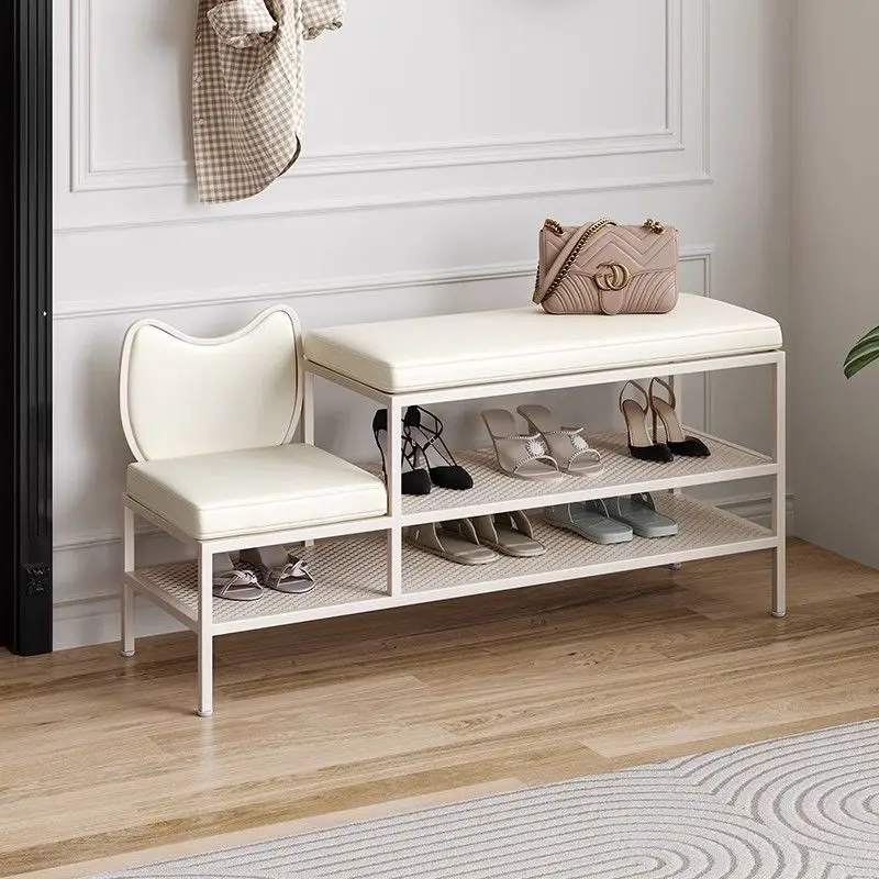 

Cream Door Nordic Style Entrance For Changing Shoes And Stools, Light