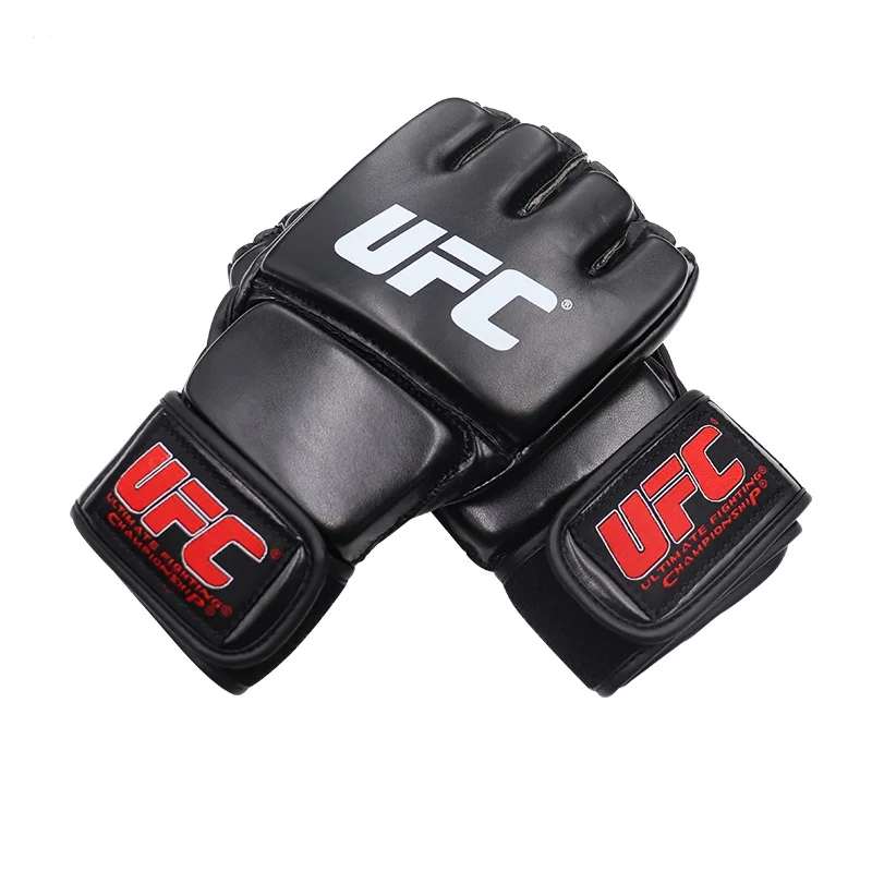 

MMA Black Ferocious Fighting Half-finger Gloves Tiger Muay Thai Boxing Pads Boxing Gloves Men MMA Fight Sanda Glove Box Boxers