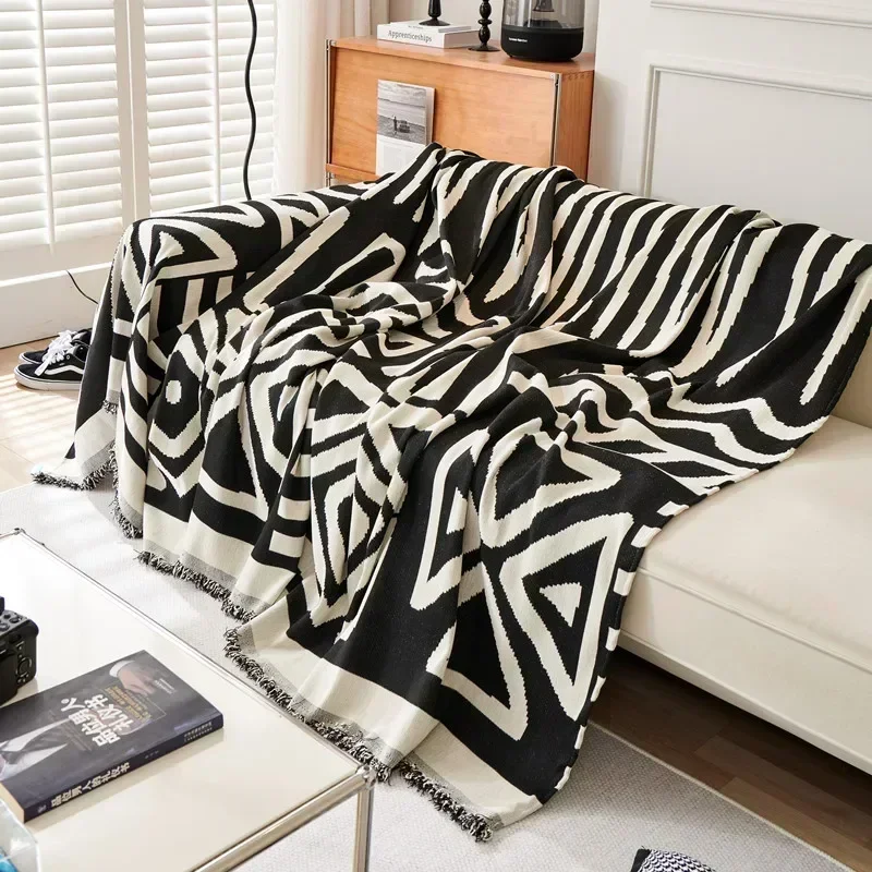 Nordic Tassel Throw Blanket Full Four Season Cotton Sofa Cover Towel Dust Anti-cat Scratch Protection Covers Sofa Blanket Carpet 3