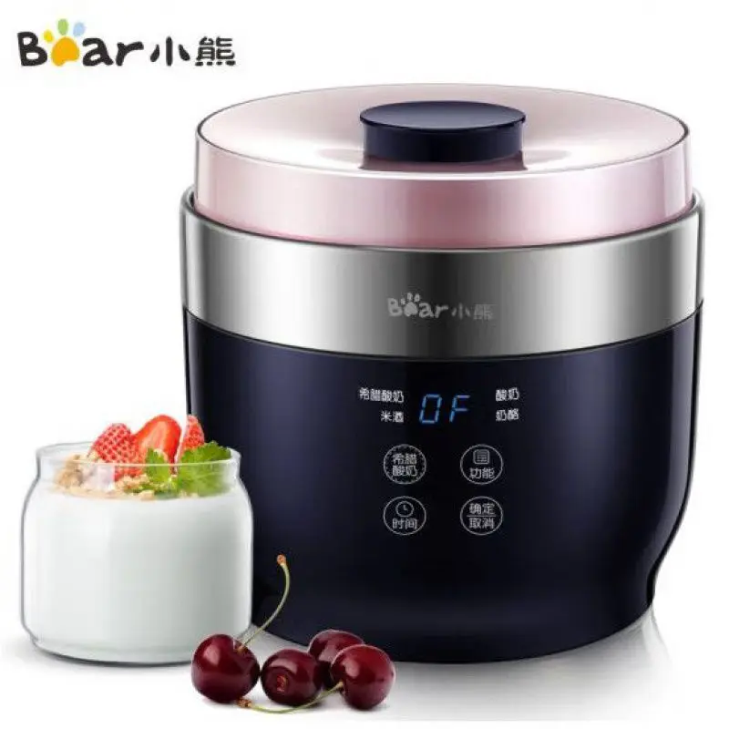 Bear Yogurt Machine Greek Yogurt Rice Wine Machine Cheese Function Glass Liner Ceramic Cup Supports Timing Microcomputer Control