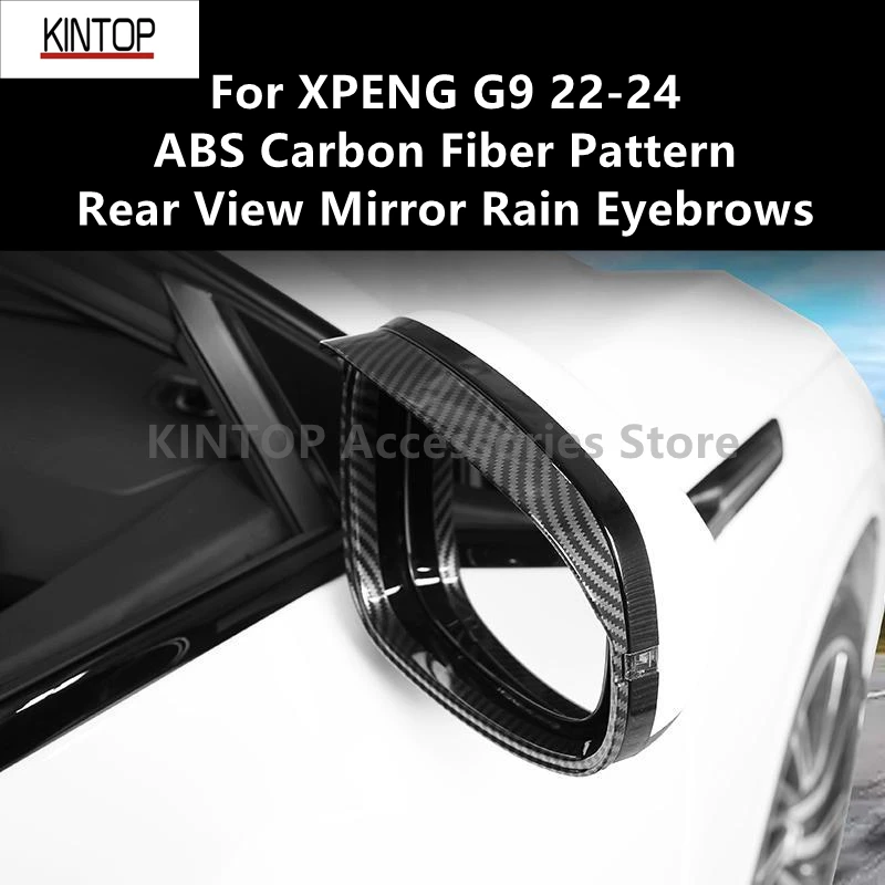 

For XPENG G9 22-24 ABS Carbon Fiber Pattern Rear View Mirror Rain Eyebrows,Decorative Strip Modification Accessories Refit