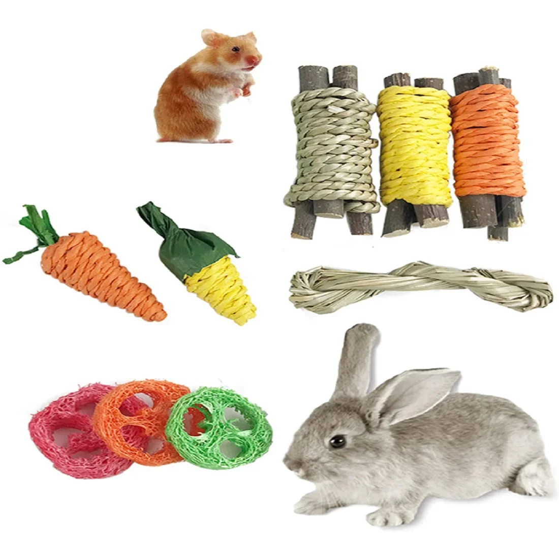 Pet Rabbit Guinea Pig Dragon Cat Fun Toy Hamster Rabbit Tooth Grinding Set Pet Tooth Grinding Snacks pet tooth grinding snacks pet chew toys pet teeth grinding stone pet toys pet teeth grinding toy hamster toy