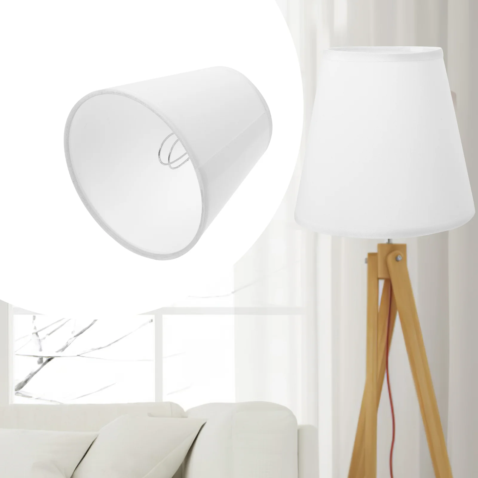 

Lamp Accessory Drum Shades Fabric Lampshade Supply Chandelier Wear-resistant White Universal Nurse