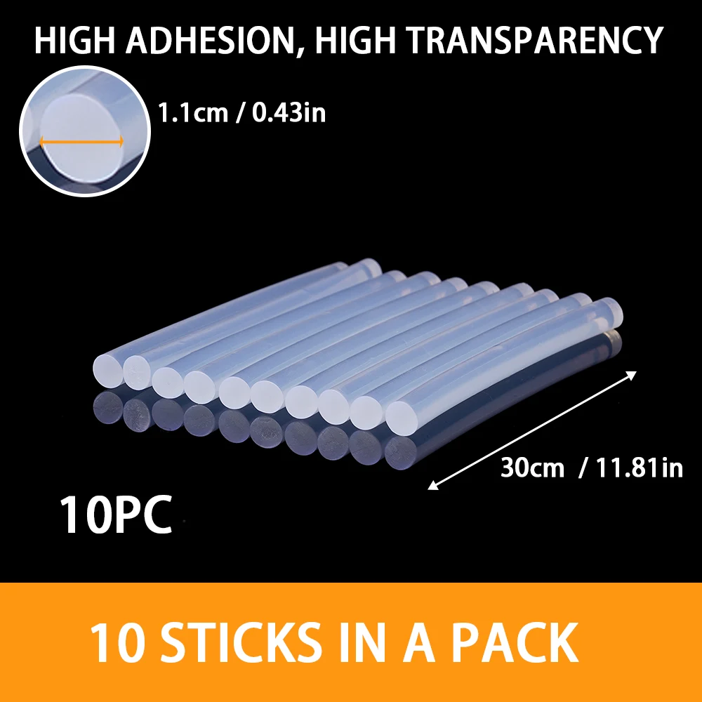10Pcs 7mmx100mm Transparent Hot Melt Glue Sticks For Heat Pistol Gun Electric Glue Gun Craft Repair General Adhesive DIY Tool 4
