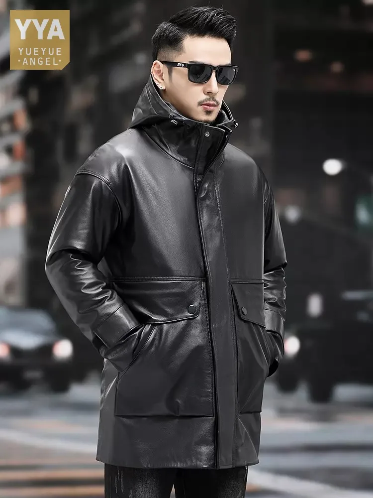 Winter Men Warm Work Down Jacket Liner Detachable Mid Long