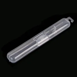 Travel Portable Toothbrush Holder - Transparent Storage Case and Organizer (Clear with hook)