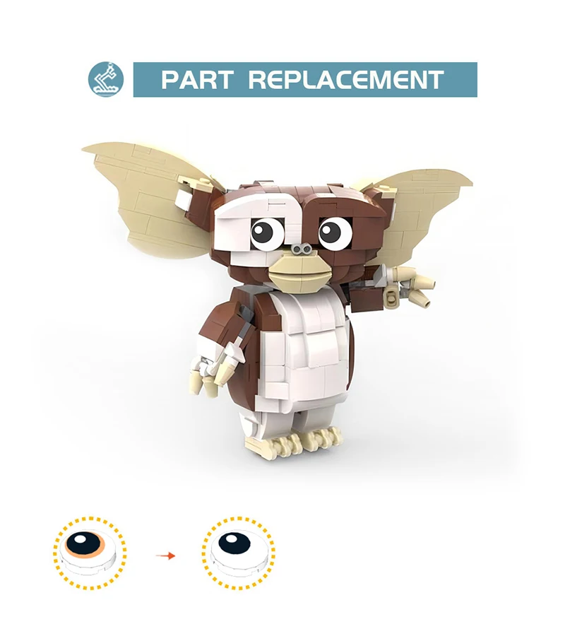 Moc Game Character Gremlinsed Gizmoes Action Figure Elves Building Blocks Comedy Horror Film Brickheadz Halloween Gift Kids Toy 4