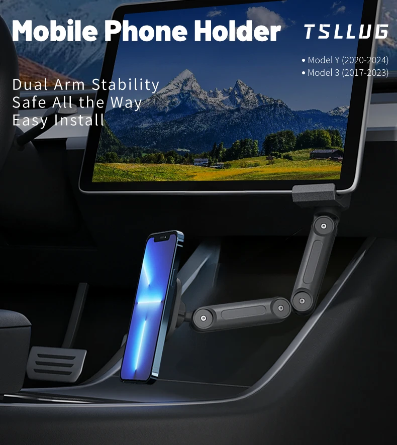   Entwickelt für Tesla Model 3/Y, faltbare, kabellose, magnetische Auto-Handyhalterung für alle Handys, nicht kompatibel mit Model Y Juniper. – Detail 1