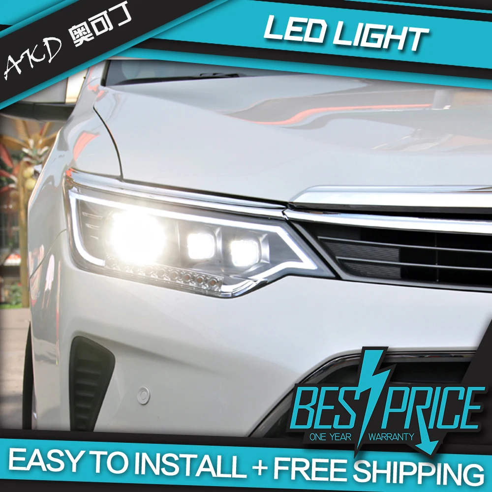 

AKD Cars Styling Headlight for Toyota Camry 2015-2017 Headlights LED Running Lights Bi-Xenon Beam Fog Lights Angel Eyes Auto