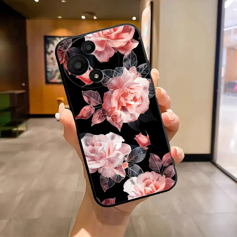 Luxury Silicone Soft Phone Case with Butterfly Marble Print Pattern