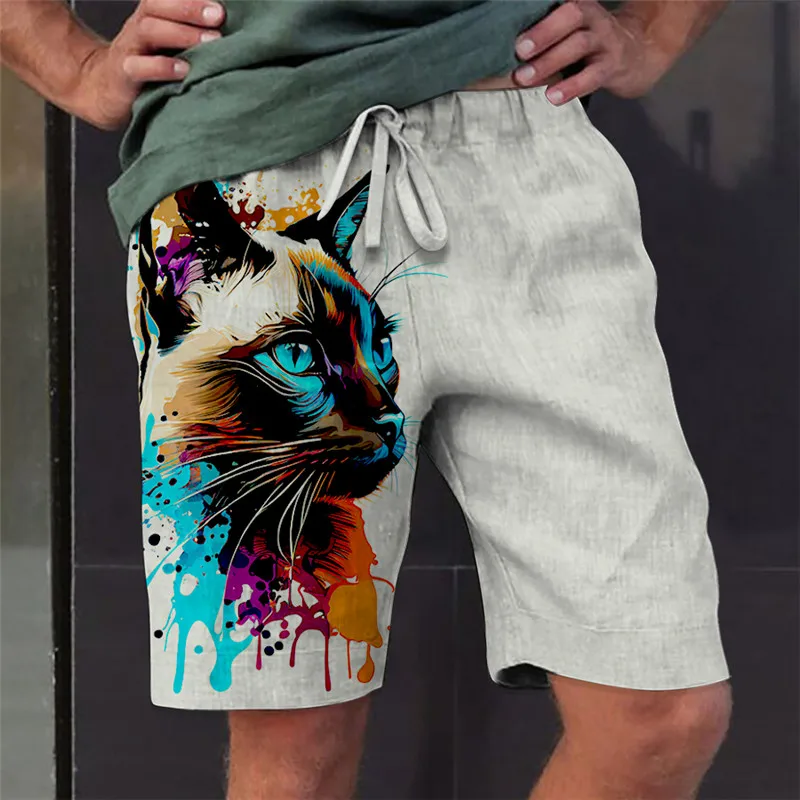 Men's Board Shorts Swim Shorts Swim Trunks Summer Shorts Beach Shorts Drawstring Elastic Waist 3D Print Graphic Animal Cat Breat 2