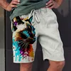 Men's Board Shorts Swim Shorts Swim Trunks Summer Shorts Beach Shorts Drawstring Elastic Waist 3D Print Graphic Animal Cat Breat 2