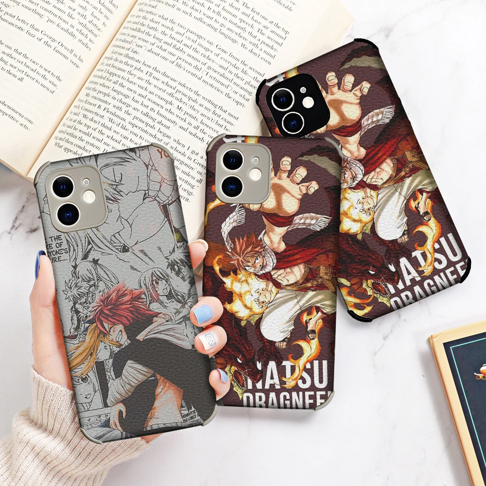 Anime Fairy Tail Natsu Dragneel Turkey Four Corners Phone Case Sheepskin for IPhone 13 12 11Pro Mini XR X XS Max 7 8 Plus Soft Cover