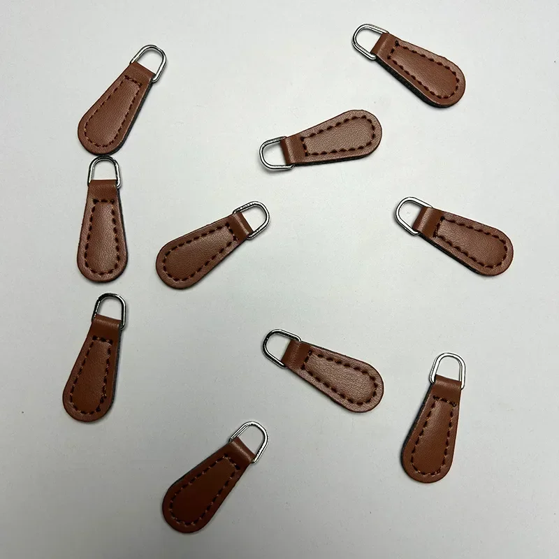 Zipper Pullers 10pcs Zipper Pullers Solid Color PU Zipper Pullers Clothes Pencil Bag Handbag Accessories