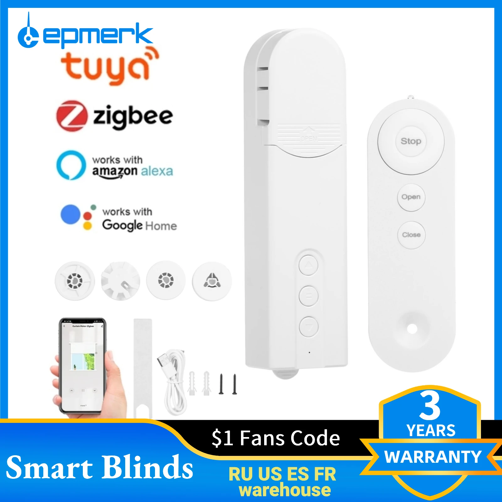 Lepmerk automatic diy smart motorized chain roller blinds drive motor