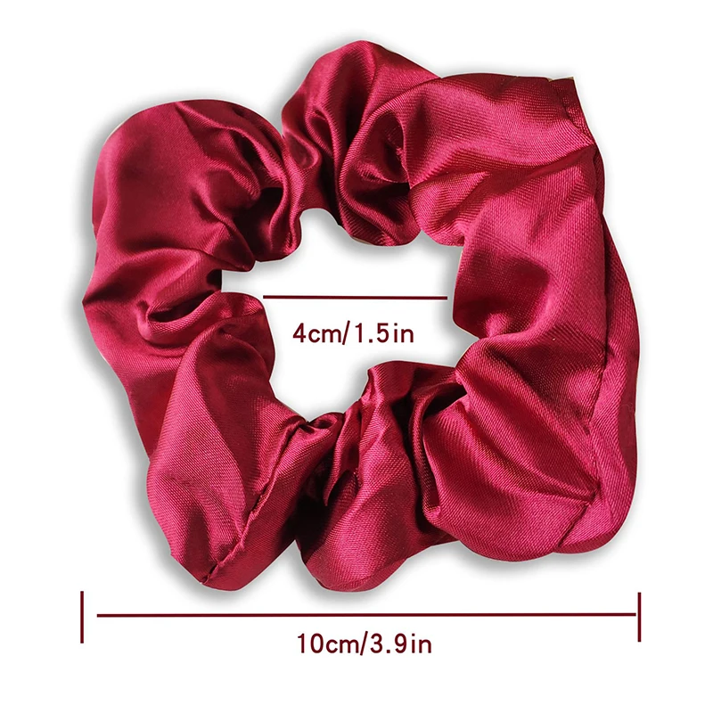 Women Silk Scrunchie Elastic Handmade Satin Hair Band Multicolor Ponytail Holder Solid Color Hair Ties Headband Hair Accessories silver hair clips