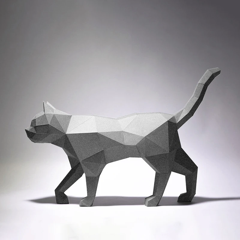 60cm Cat Paper Model Origami 3D Papercraft Home Hallway Party Ornaments Room Decor Desk Decorations Art Handmade DIY Puzzles Toy