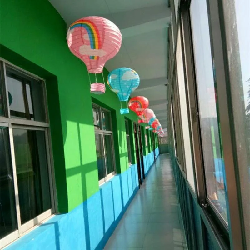 1PC Santa Claus Elk Hot Air Balloon 12 Inch Paper Lantern Lampshade DIY Crafts Ceiling Hanging Xmas Decorations Party Supplies