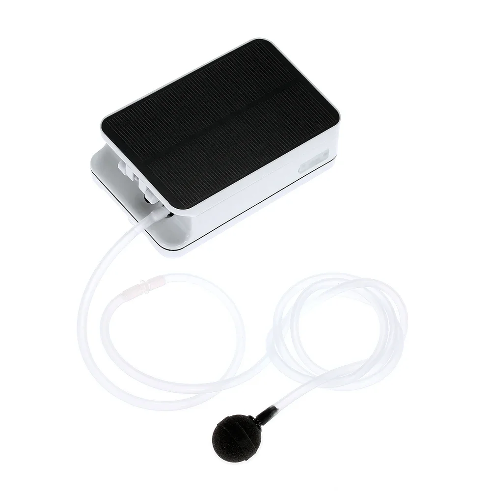 5V Solar Powers Chargings Oxygenator Fish Tanks Aquarium Air Pump Fishing Oxygen Pump Aerator with Air Stones 6