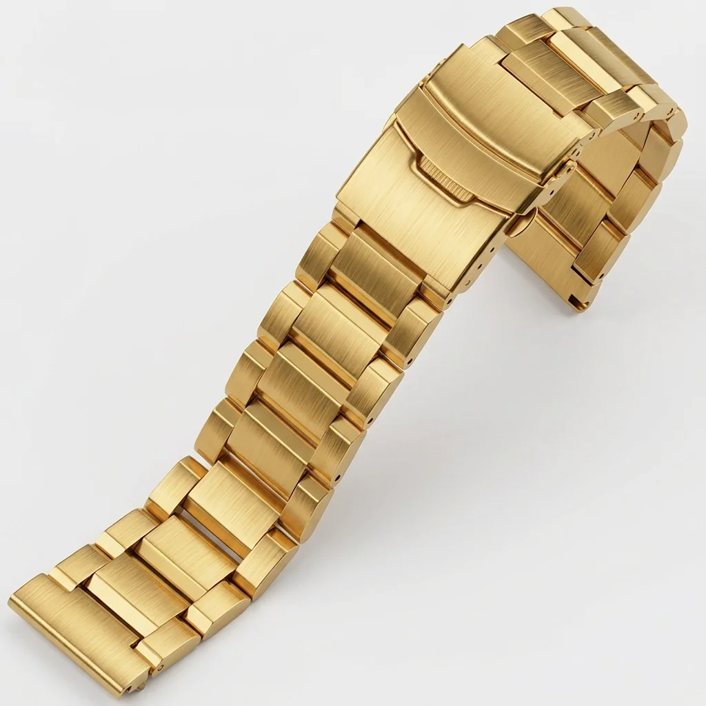 Elegant Multi-Tone Stainless Steel Watch Bracelet