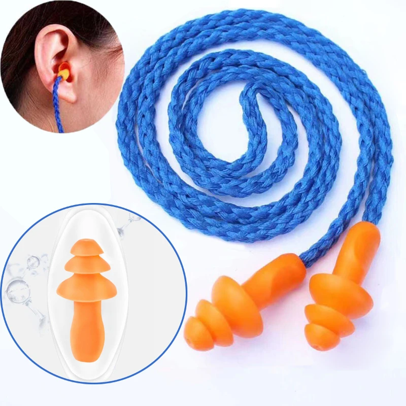 Soft Silicone Corded  Ear Plugs ears Protector Professional noisy reduction silicone rubber Protective Ear Plugs for sleeping silicone cat ear protector for huawei watch 3 pro 3pro 46mm 48mm soft rubber protective sleeve screen protector cover