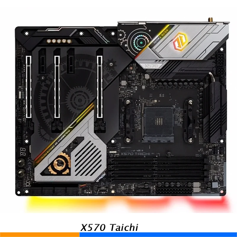 For ASROCK Desktop Motherboard X570 Taichi AMD AM4 Support 3800X 5700G 5950X