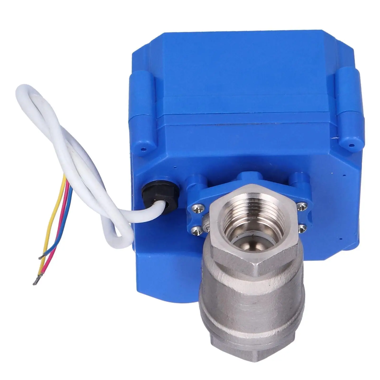DC12V Mini Stainless Steel Motorized Ball Valve DN15 Straight Through Hydraulic Fitting