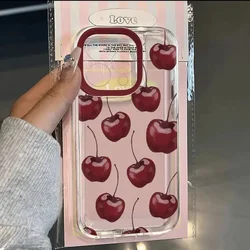 Burgundy Cherry Bow Cartoon Transparent Full Body TPU Phone Case - Xiaomi Mi 11 Lite 5G (T10342)