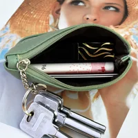 Mini portefeuille en cuir PU, porte-monnaie, sac à clés, porte-clés de mode, sac de rangement pour cartes de poche, fermeture éclair multifonctionnelle, poudres à monnaie 5