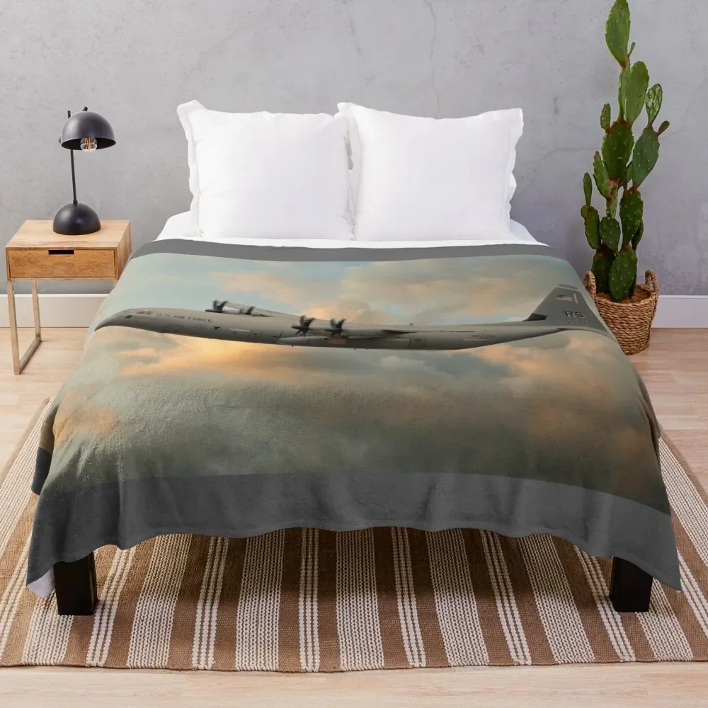 

USAF C-130J-30 Hercules Throw Blanket Multi-Purpose Thermal Picnic Blankets