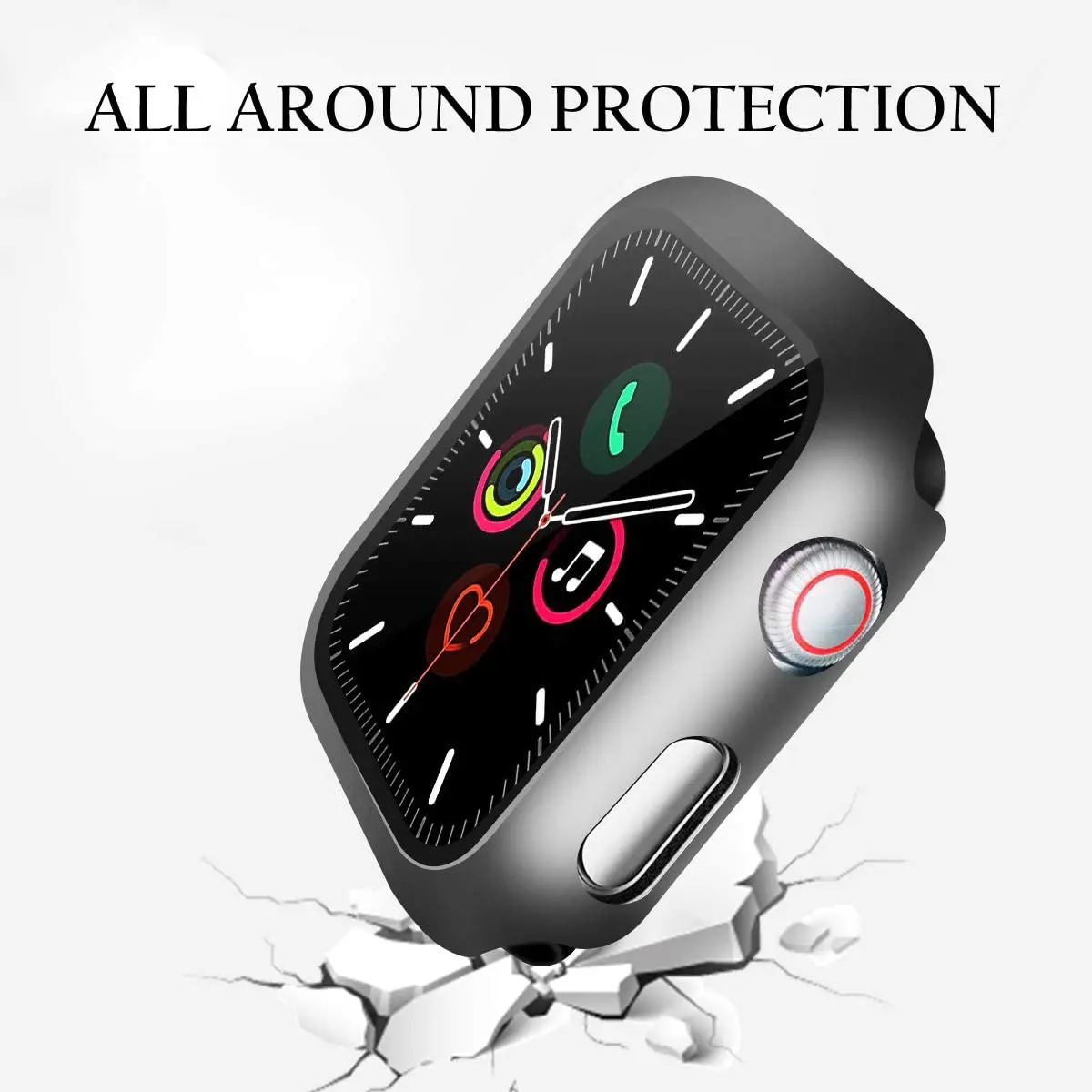 Hard PC Case for Apple Watch Series 45mm 41mm 44mm 40mm 42mm 38mm Tempered Protective Cover for Iwatch Serie 7 6 5 4 3 2 1 SE