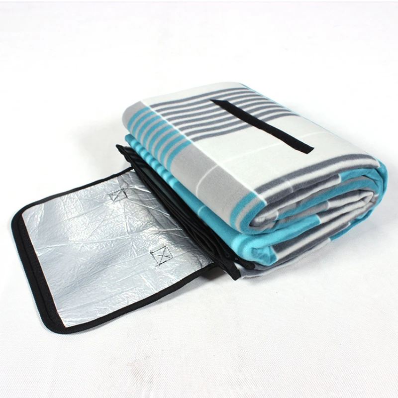 

Одинарный флисовый коврик для пикника, складной портативный уличный пляжный коврик, износостойкий и водонепроницаемый наружный коврик для...