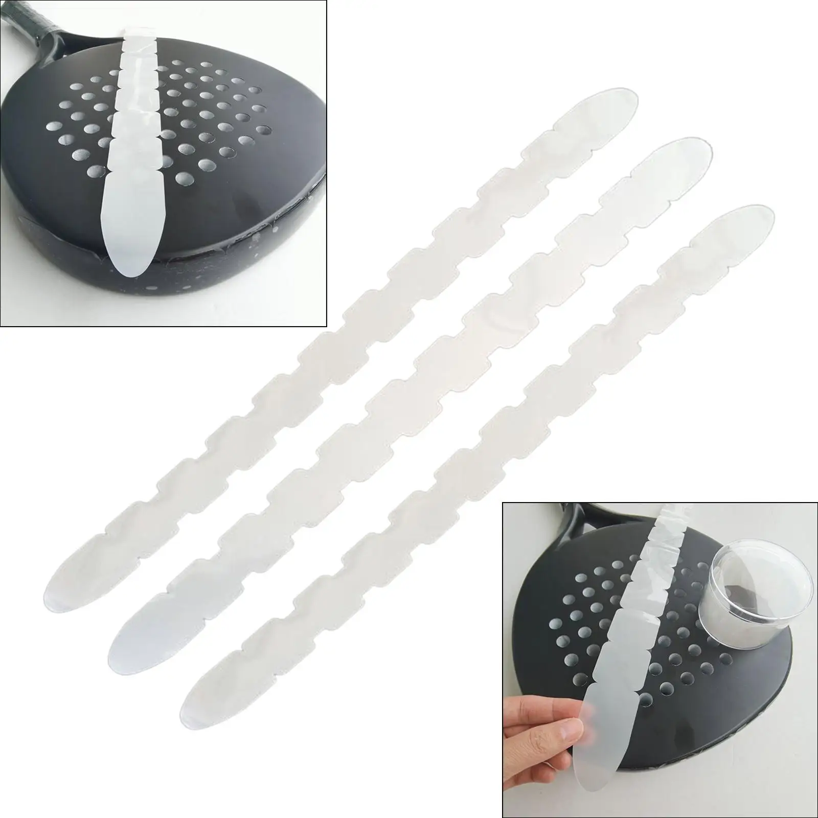 3Pcs Tennis Racket Head Protection Tape Protector Racquet Guard Tape Sticker