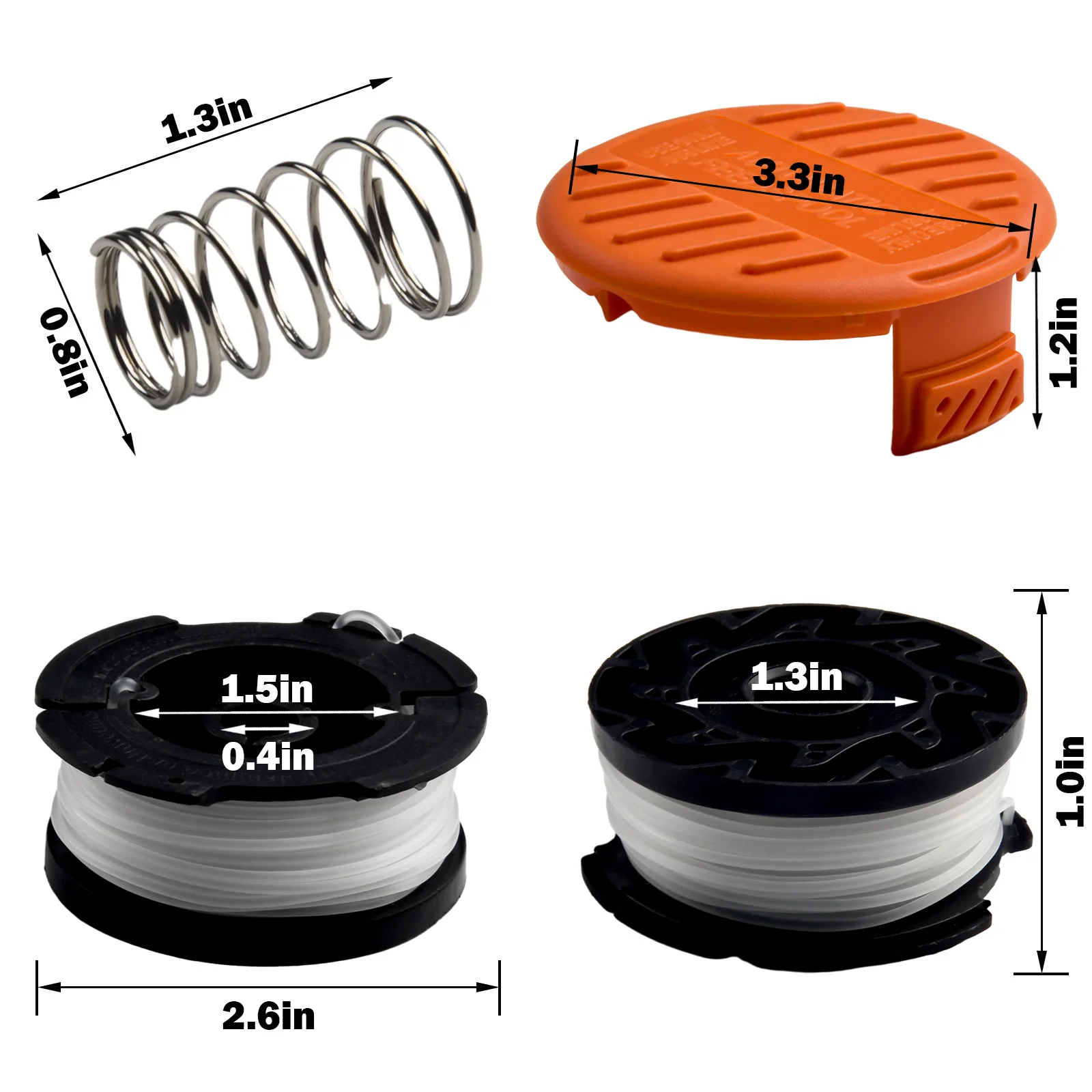 

Катушка для триммера BLACK + DECKER, 1 + 1 + 1 комплект, 1,65 мм, 30 футов