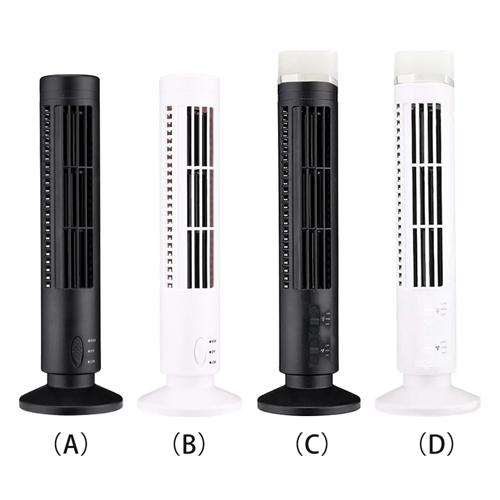 LED 타워 선풍기 미니 수직 에어컨, 2 기어 속도, 나뭇잎 없는 에어컨, 휴대용 스탠드 업 타워 선풍기, 홈 오피스용