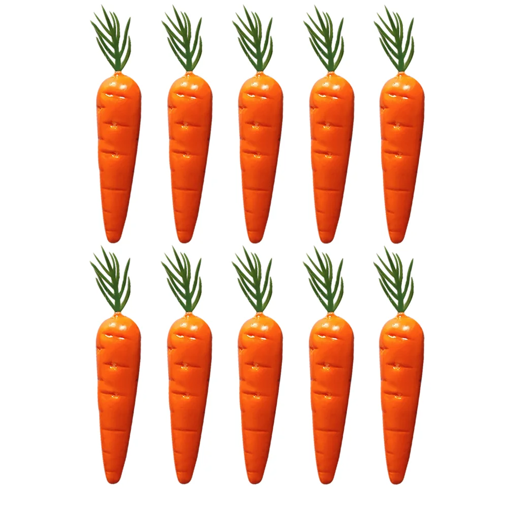 

Miniature Carrot Artificial Vegetable: 10pcs Carrot Model Carrot Artificial Vegetable Decoration Model Kitchen Toys Photography