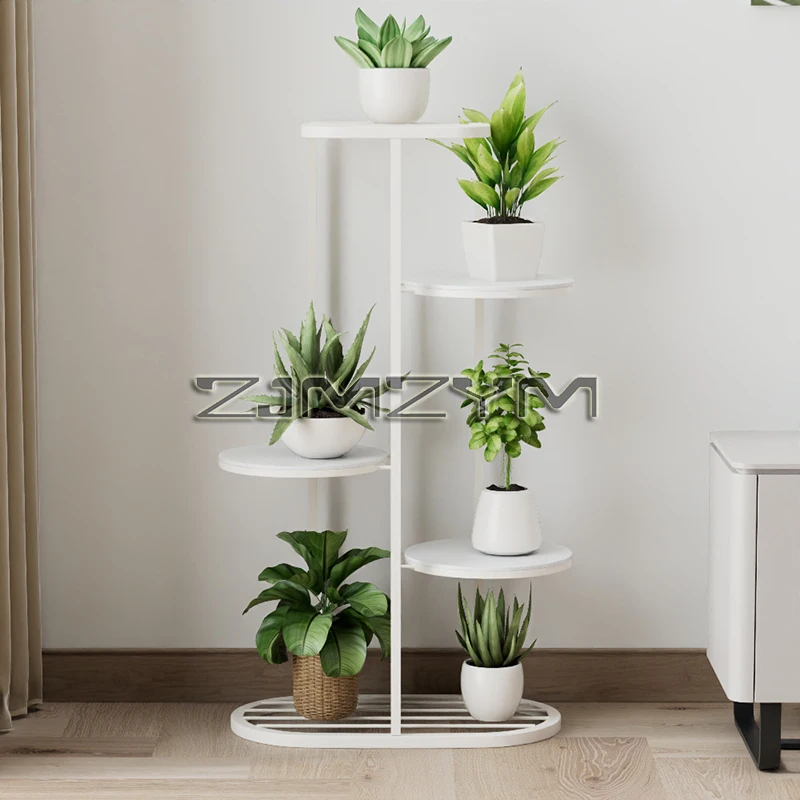 Iron Flower Stand Indoor And Outdoor Flower Plant Shelf Household Living Room 3/4/5 Layers Storage Rack