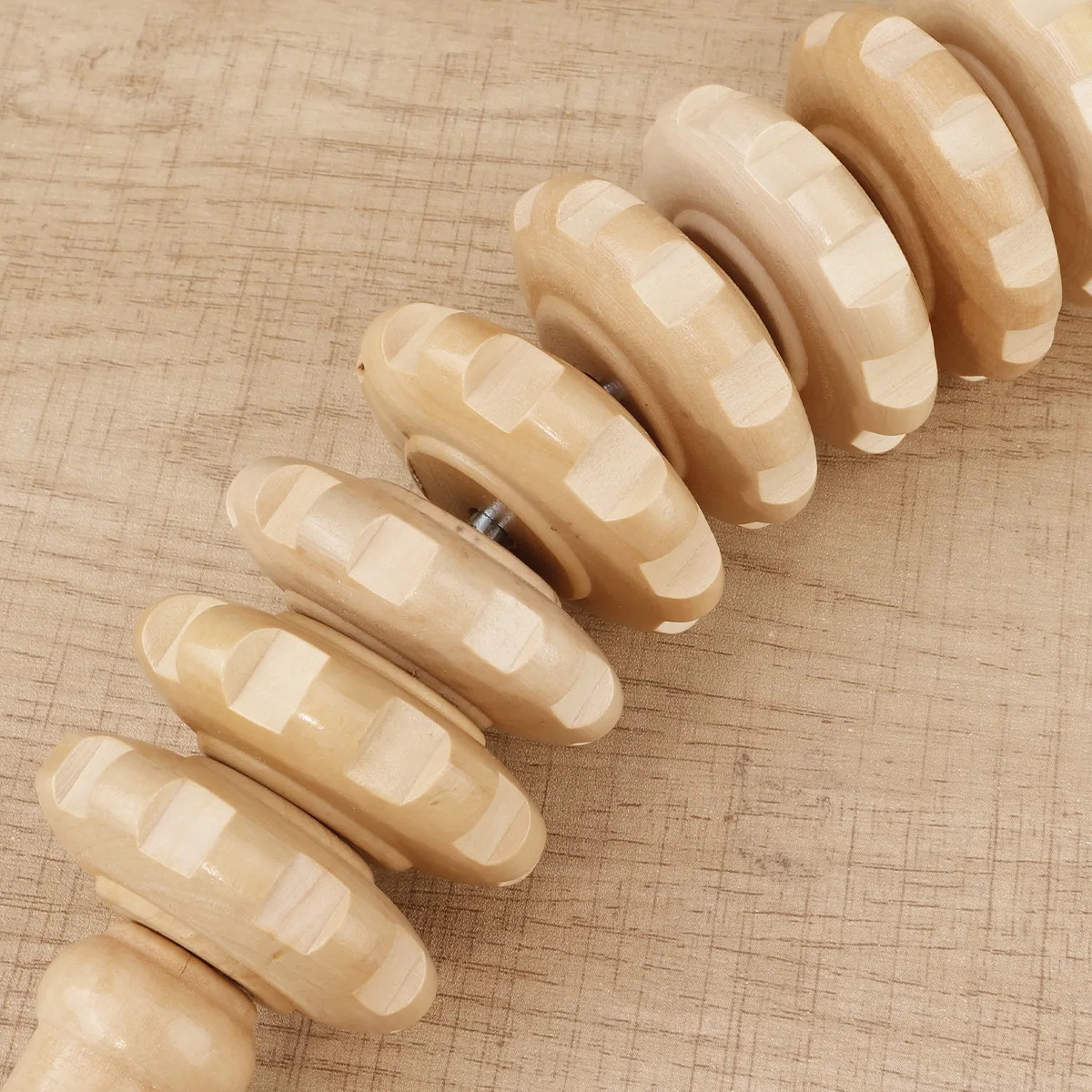 Wooden Therapy Massager Roller Close-up