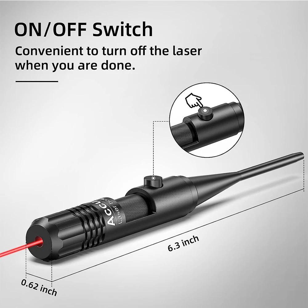Red Laser Bore Sighter Kit Green Laser for .17 to 12GA Multiple Caliber Universal Bright Sighter with Big Press Switch