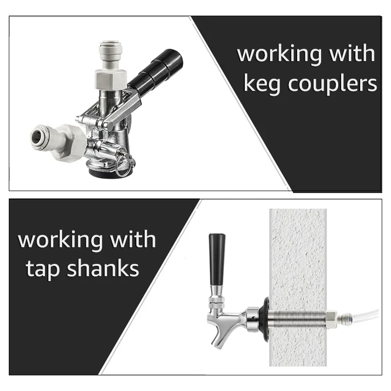 ELECQUEEN Tubing Quick Joint 9.5mm(3/8) push fit x 5/8'' female adapter Homebrew Hose Quick Connecter for Keg Coupler Tap Shank tubing quick joint